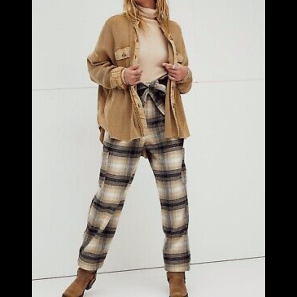 Free People paperbag pants wool plaid (14)